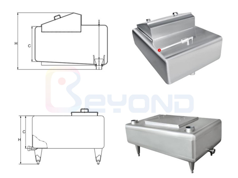 磅奶槽和受奶槽 Milk weighing tank and Milk receiving tank